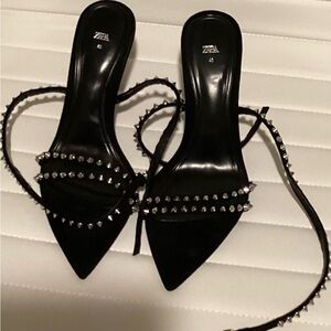 Zara High Heeled Studded Sandals